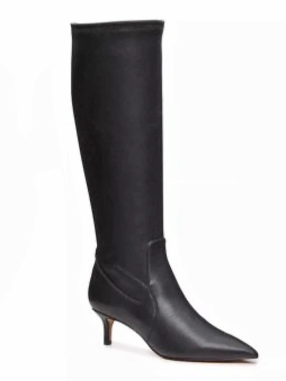Franco Sarto Kesha Black Leather Boots Pointed Toe Heeled Boots US 6M